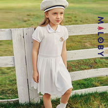 Charger l&#39;image dans la galerie, Robe enfant fille en piqué de coton - blanc -robes et ensembles pour filles, bébés et garcons - MALOBY
