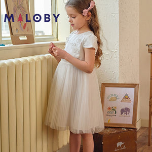 Robe de cérémonie effet 2 en 1 enfant fille - ivoire -robes et ensembles pour filles, bébés et garcons - MALOBY