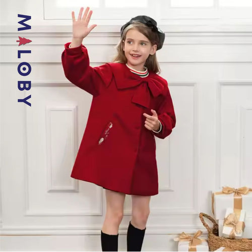 Manteau en lainage enfant fille - Rouge -robes et ensembles pour filles, bébés et garcons - MALOBY