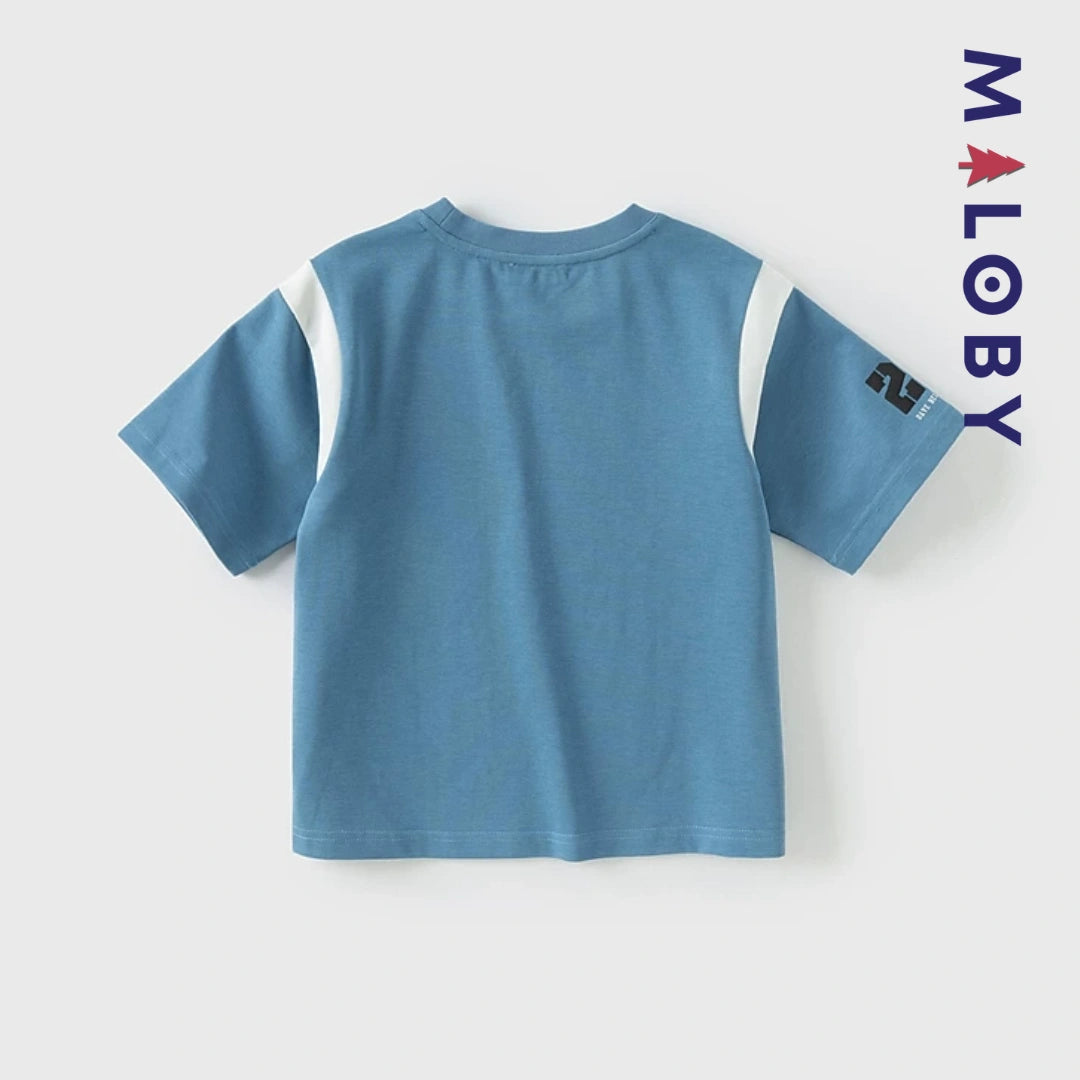 Ensemble été 2 pièces antibactérien enfant garçon -Bleu