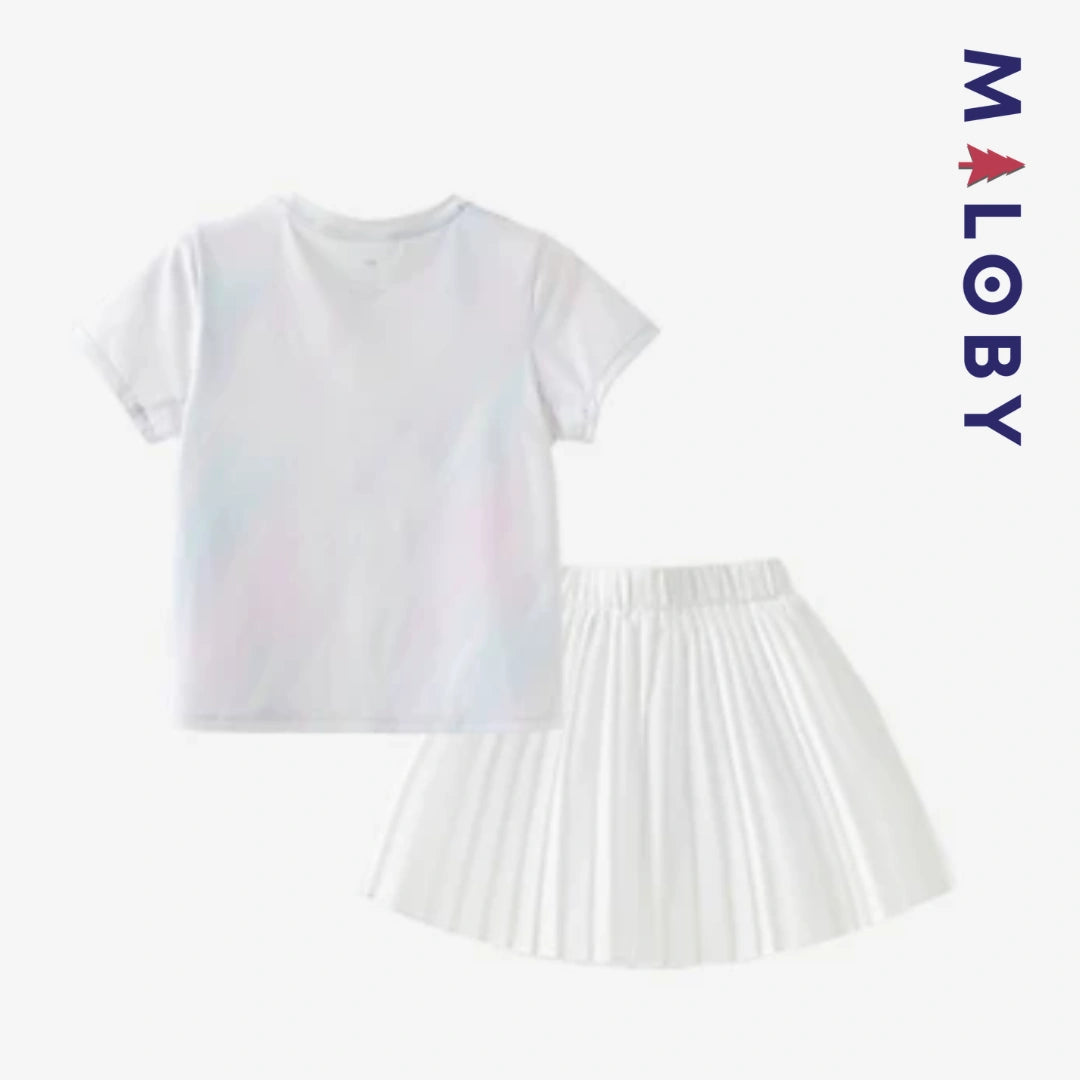 Ensemble été 2 pièces Anti-UV UPF 50+ enfant fille -Violet/blanc