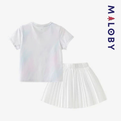 Ensemble été 2 pièces Anti-UV UPF 50+ enfant fille -Violet/blanc