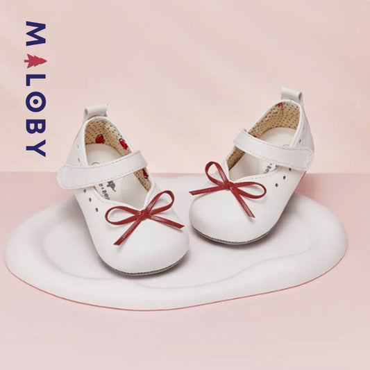 chaussures premiers pas à noeud - blanc -robes et ensembles pour filles, bébés et garcons - MALOBY