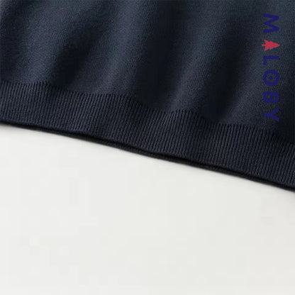 Pull à col chemise effet 2 en 1 enfant garçon -Marine -robes et ensembles pour filles, bébés et garcons - MALOBY