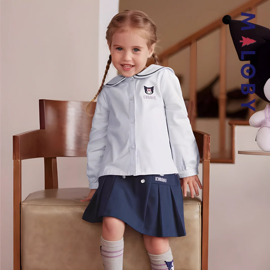 Ensemble habillé Jupon plissé+chemise style kuromi enfant fille -marine