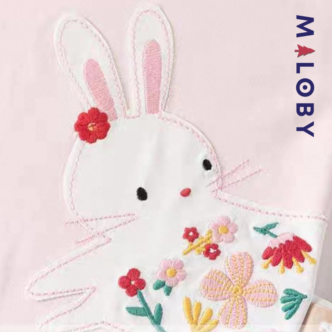 T-shirt d'Eté motif fantaisie enfant fille -Rose
