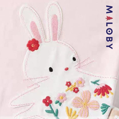 T-shirt d'Eté motif fantaisie enfant fille -Rose