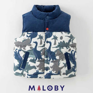 Doudoune sans manches Garçon- Bleu -robes et ensembles pour filles, bébés et garcons - MALOBY