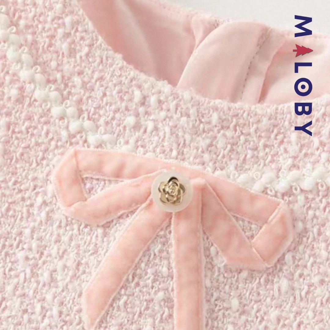 Ensemble cérémonie Robe veste enfant fille-Rose -robes et ensembles pour filles, bébés et garcons - MALOBY