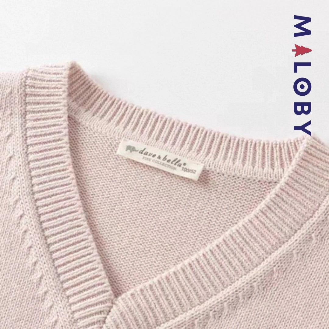 Gilet sans manches enfant fille -Rose -robes et ensembles pour filles, bébés et garcons - MALOBY