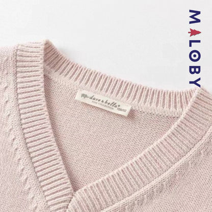 Gilet sans manches enfant fille -Rose -robes et ensembles pour filles, bébés et garcons - MALOBY