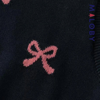 Pull en maille sans manches enfant fille -Marine -robes et ensembles pour filles, bébés et garcons - MALOBY