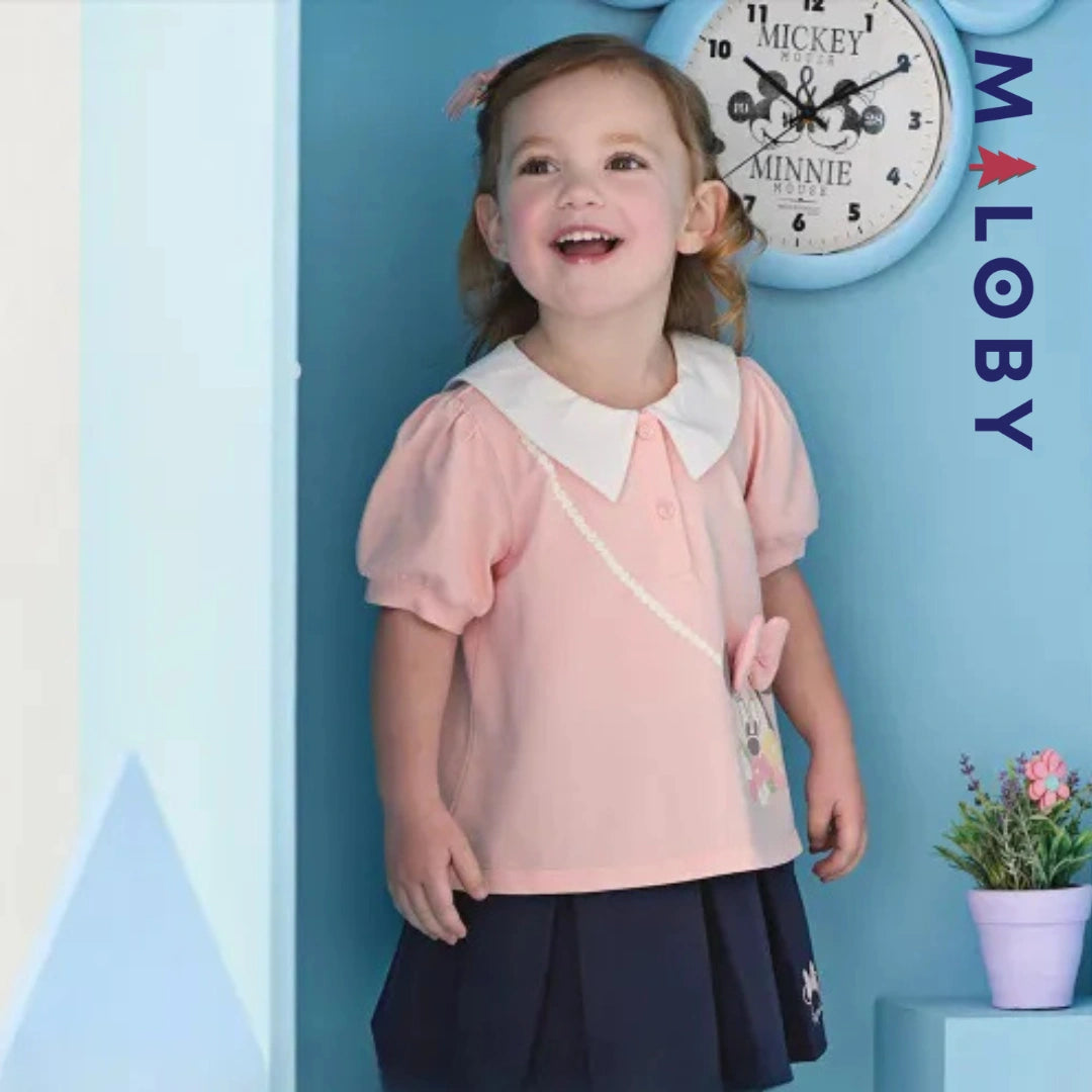 Ensemble Minnie Blouse+Jupe enfant fille- Rose