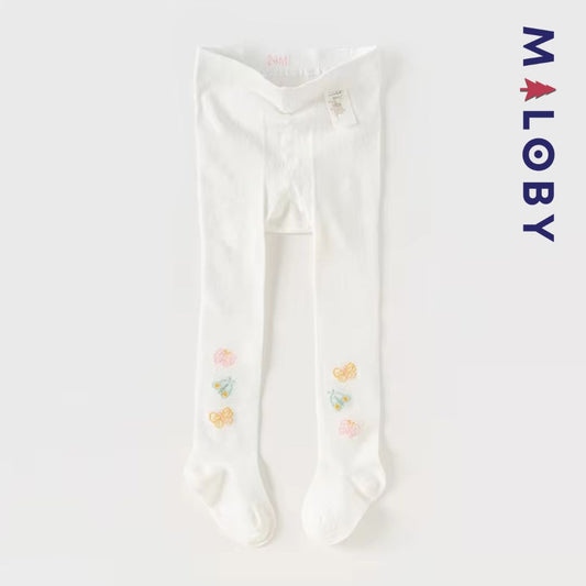 Collant Épais à motifs papillon enfant fille - blanc -robes et ensembles pour filles, bébés et garcons - MALOBY