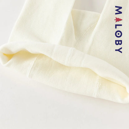 Collant côtelé avec papillons brodés enfant fille– Beige