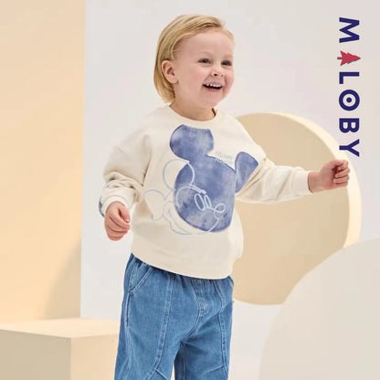 Sweat-shirt Motif Disney manches longues enfant garçon -Beige -robes et ensembles pour filles, bébés et garcons - MALOBY