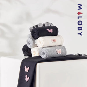 Legging côtelé motif papillon- fille
