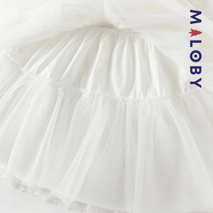 Robe haute couture de cérémonie enfant fille -Blanc