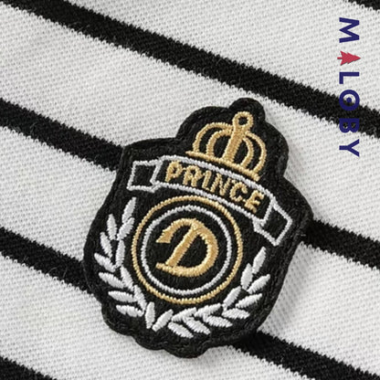 Polo rayé pour été enfants garçon - Blanc/Noir