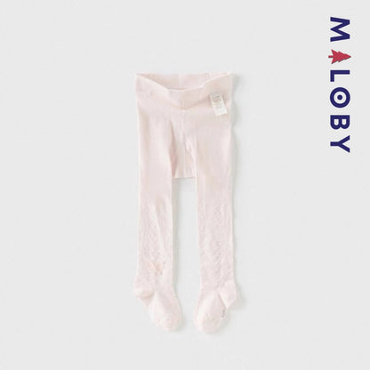 Collant épais motif papillon enfant fille -Rose
