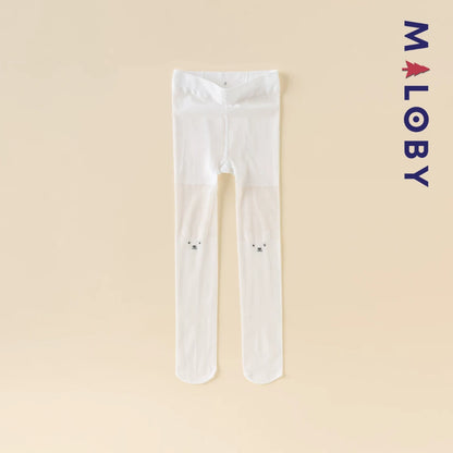 Collants fins motifs fantaisie enfant fille -Blanc
