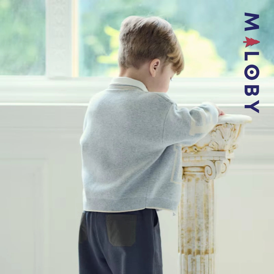 Ensemble 3 pièces chemise +nœud+ cardigan- Garçon -robes et ensembles pour filles, bébés et garcons - MALOBY