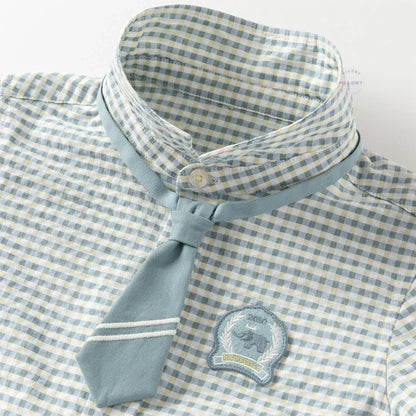 Ensemble 2 pièces chemise et pantalon enfant garçon à carreaux, vêtement enfant maroc - MALOBY