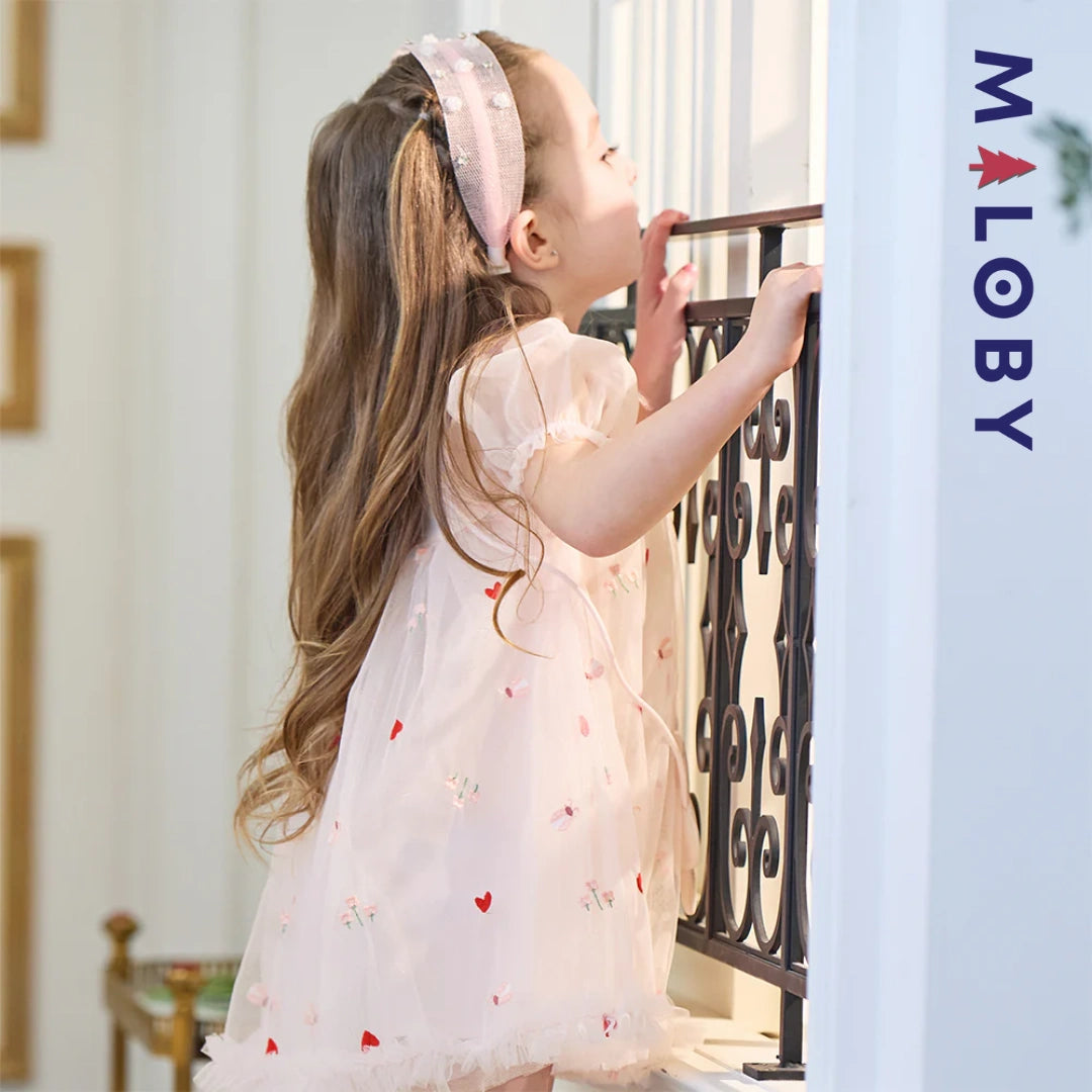 Ensemble Robe+sac pour cérémonie enfant fille- Rose