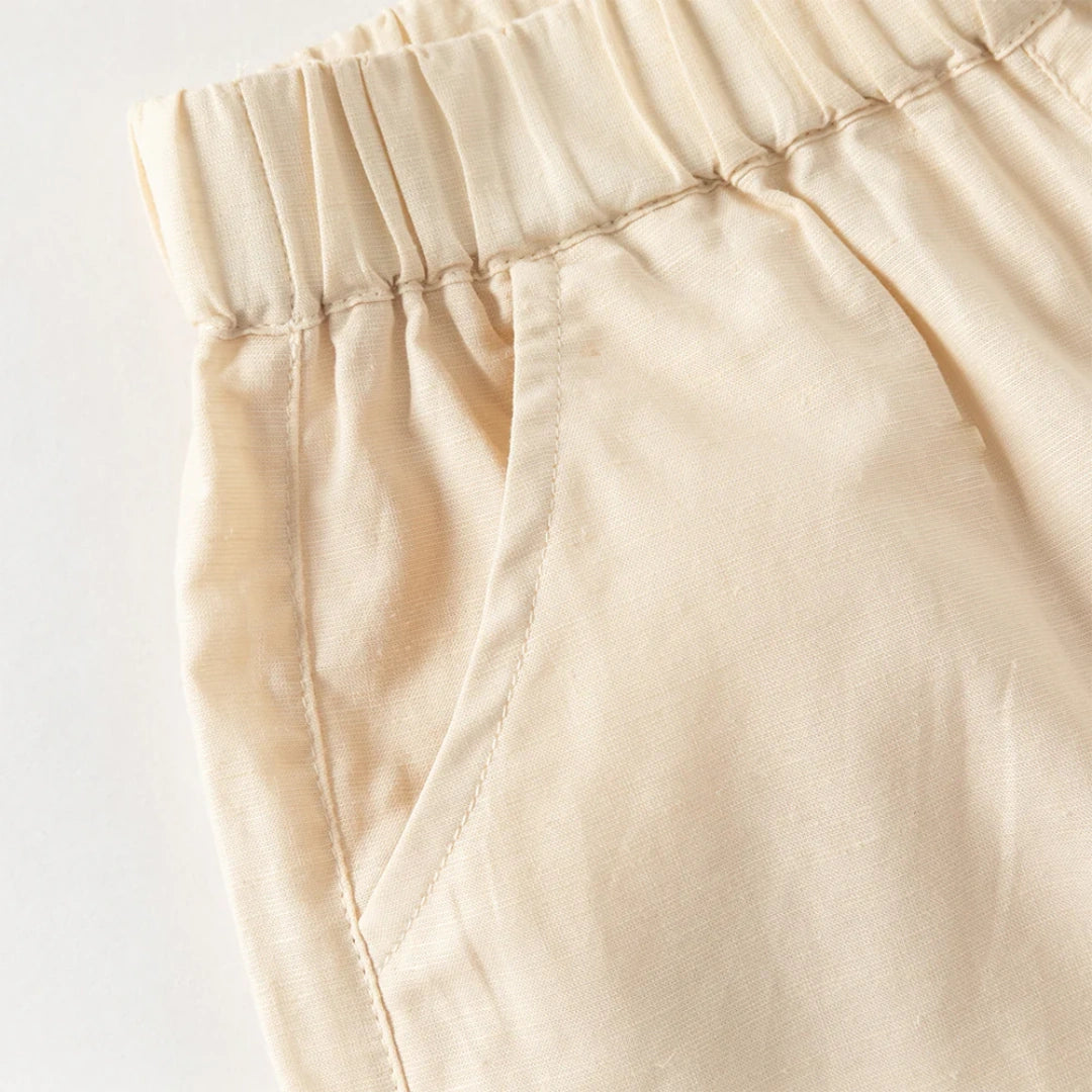 Ensemble Été en lin chemise+short -Imprimé