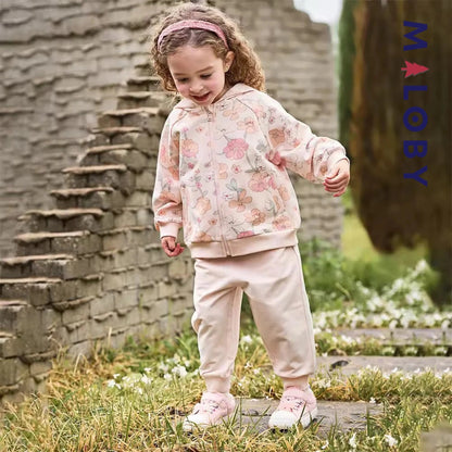 Ensemble jogging 2 pièces motifs fleuris- Rose