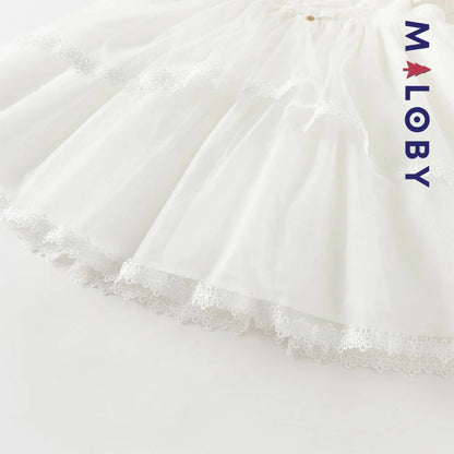 Robe haute couture de cérémonie enfant fille -Blanc