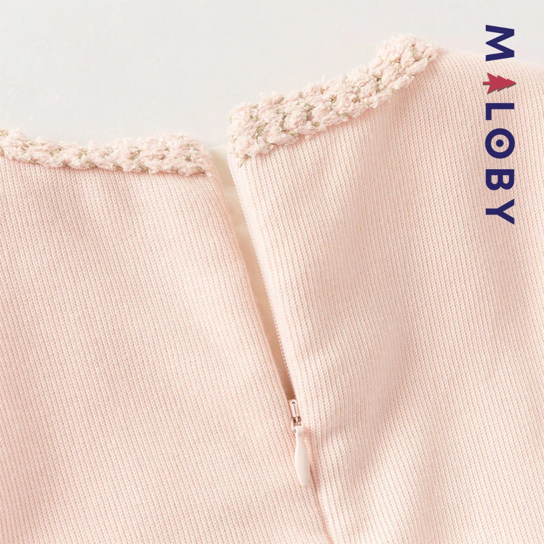 Robe cérémonie avec Boléro intégré -Rose -robes et ensembles pour filles, bébés et garcons - MALOBY