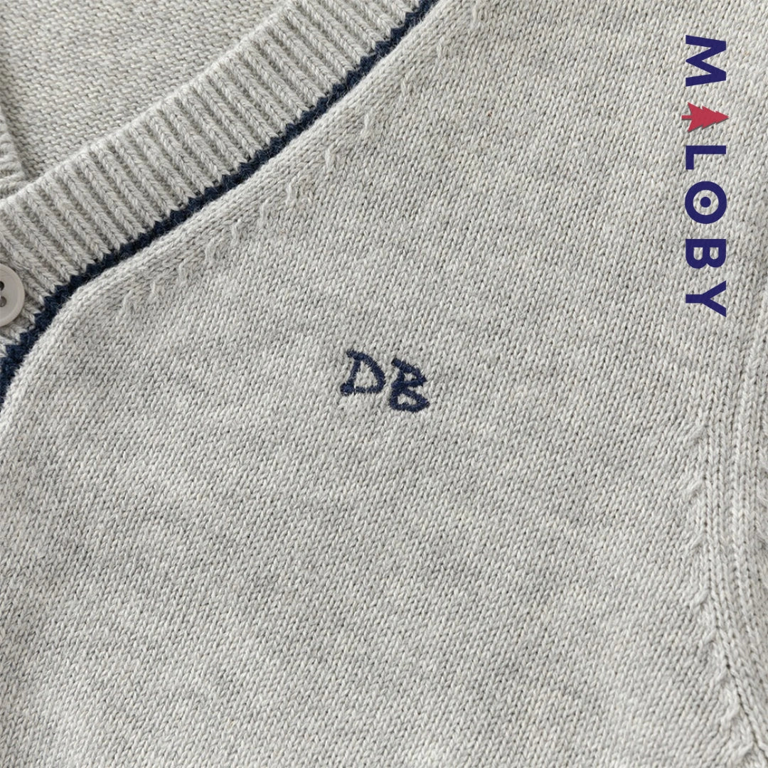 Duo chemise+cardigan enfant garçon -Gris/Blanc -robes et ensembles pour filles, bébés et garcons - MALOBY