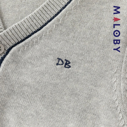 Duo chemise+cardigan enfant garçon -Gris/Blanc -robes et ensembles pour filles, bébés et garcons - MALOBY
