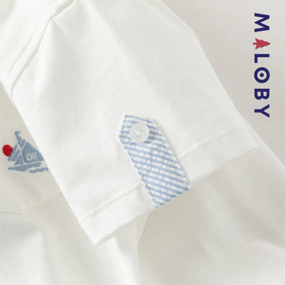 Ensemble habillé 2 pièces en pur coton enfant garçon -Blanc