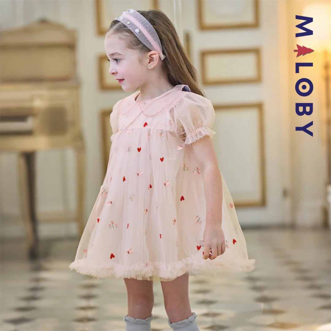 Ensemble Robe+sac pour cérémonie enfant fille- Rose