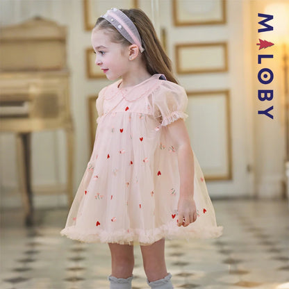 Ensemble Robe+sac pour cérémonie enfant fille- Rose