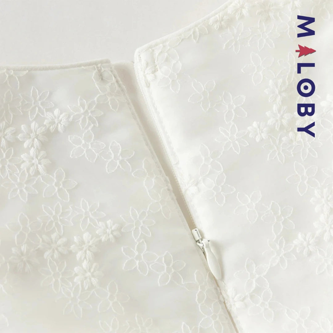 Robe haute couture de cérémonie enfant fille -Blanc