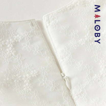 Robe haute couture de cérémonie enfant fille -Blanc
