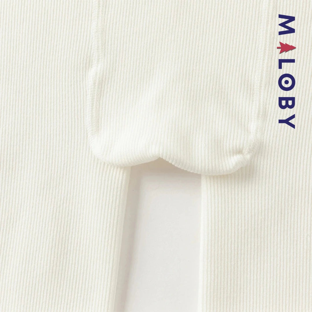 Collant épais à nœuds enfant fille- beige/noir