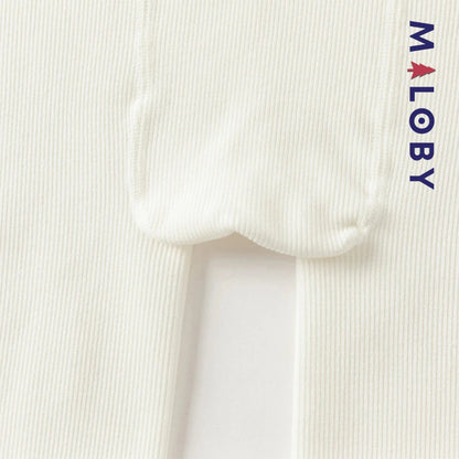 Collant épais à nœuds enfant fille- beige/noir