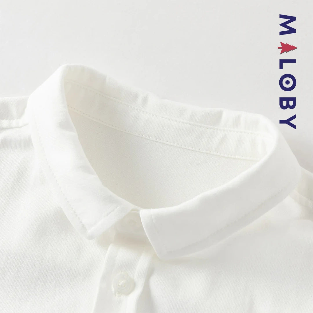 Ensemble habillé 2 pièces en pur coton enfant garçon -Blanc