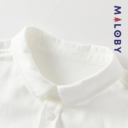Ensemble habillé 2 pièces en pur coton enfant garçon -Blanc