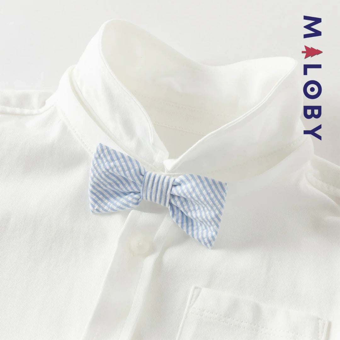 Ensemble habillé 2 pièces en pur coton enfant garçon -Blanc