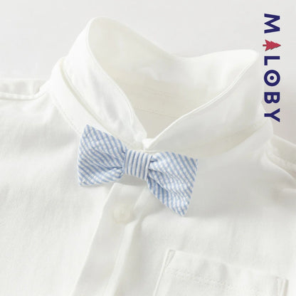 Ensemble habillé 2 pièces en pur coton enfant garçon -Blanc