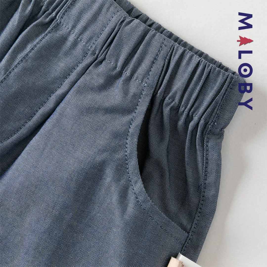 Ensemble 2 Pièces polo+ short en pur coton enfant garçon-Rouge rayé