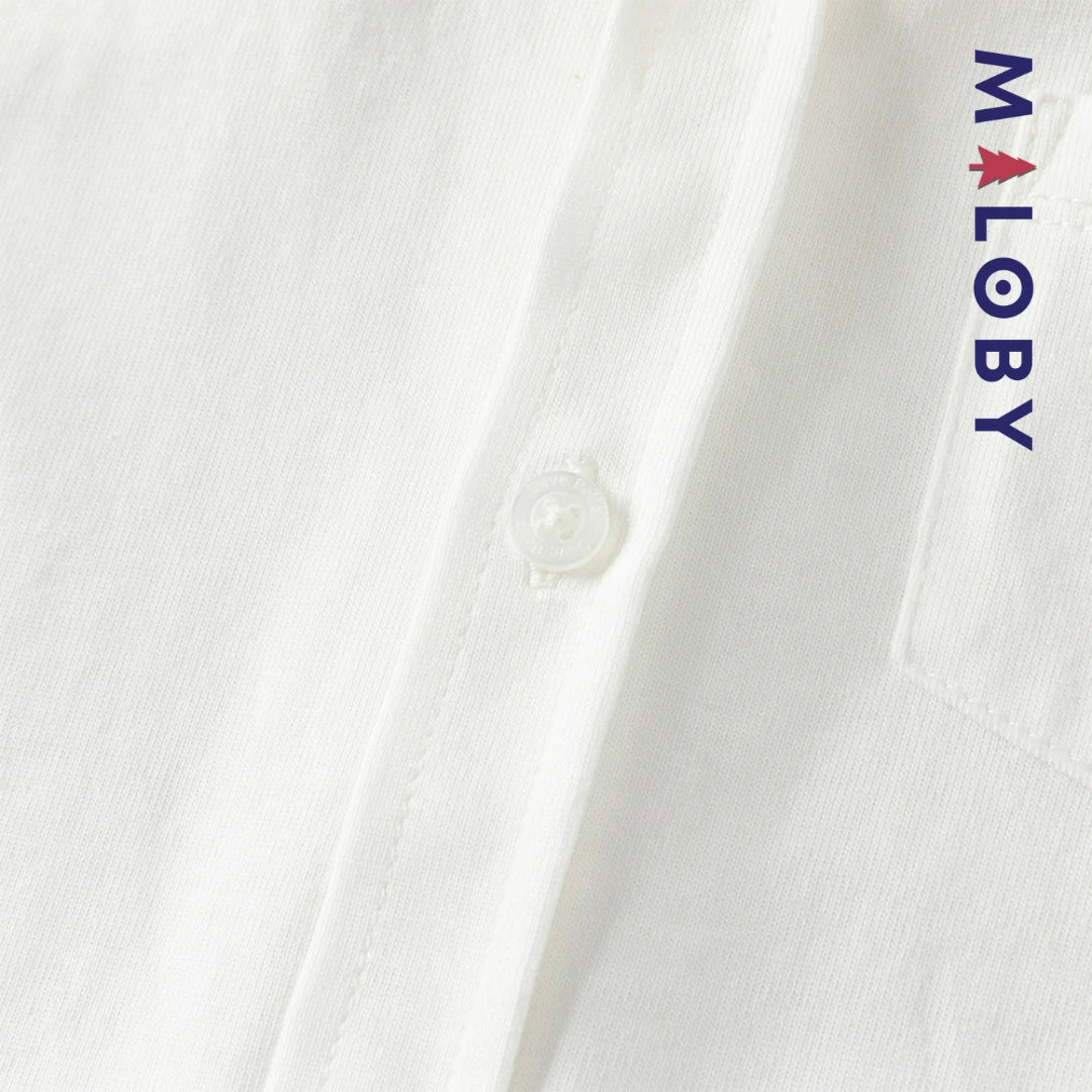 Ensemble habillé 2 pièces en pur coton enfant garçon -Blanc