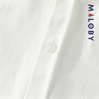 Ensemble habillé 2 pièces en pur coton enfant garçon -Blanc