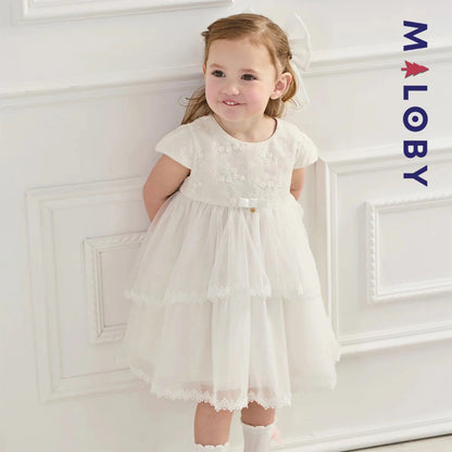 Robe haute couture de cérémonie enfant fille -Blanc