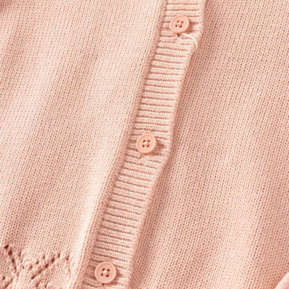 Gilet sans manches en maille 100% coton enfant fille -Rouge/Rose